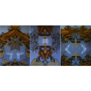  Eden-cierniste krzewy III olej 130x300 cm 2025 tryptyk. 